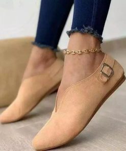 パンプス | フラットポインテッドトゥ Vカット バレエシューズ 靴 レディース スリップオン ベーシック ぺたんこ スエードパンプス ペタンコ シューズ