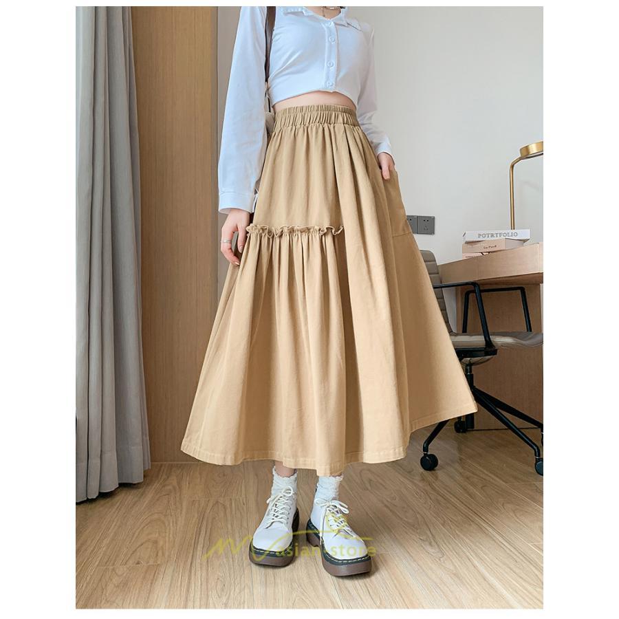 スカート | フレアロング レディース ボトムス ロングAライン ミモレ丈 かっこいい ハイウエスト オシャレ キレイめ 着痩せ
