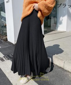 スカート | プリーツ ロング丈 ボトムス レディース ニットニット あったか 20代 30代 40代 秋 冬 韓国風 デート こなれ感 新作 秋冬物 お呼ばれ