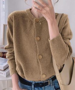 ニット・セーター | ニットトップス アウター ニットカーディガン 秋冬 長袖 無地カーデ シンプル レディース 大人かわいい ニットソー 韓国風