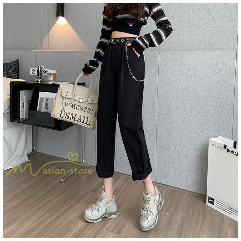 ワイドパンツ | レディース ロング丈 ストリート風 ロングパンツ シンプル 秋冬コーデ 体型カバー ウエストゴム お出かけ ポケット ハイウエスト ゆったり