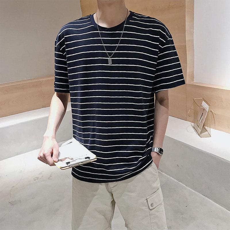 Tシャツ | カットソー メンズ 半袖 ボーダー メンズトップス 新作 夏服 サマークルーネック カジュアル 大きいサイズ 20代 40代 シンプル 30代