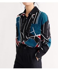シャツ・ブラウス | シャツ ブラウスシャツ レディース トップス 長袖 ポロネックシャツ ブラウス シャツブラウス 春 夏 秋 レトロ カジュアル シャツ リゾート 幾何学模様