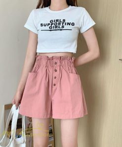 ショートパンツ | レディース サマーパンツ 夏コーデ 新作 おしゃれ ハイウエスト 無地 きれいめ 女性着 アウトドア ゆったり お出かけ パンツ ワイドパンツ 日常