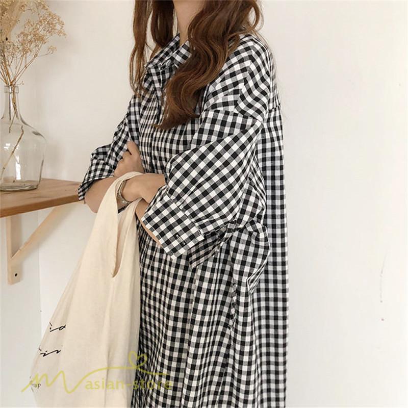 マキシ | ワンピース シャツワンピース チェック柄 可愛い マキシワンピース レディース 5分袖 春 夏 秋 20代 30代 着痩せ Aラインワンピース フリーサイズ 40代 50代