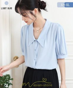 シャツ・ブラウス | ブラウス 半袖 レディース シャツ おしゃれ トップス レトロ オフィス 通勤 夏コーデ シンプル Vネック 上品 華奢見え 20代30代40代 着痩せ エレガント