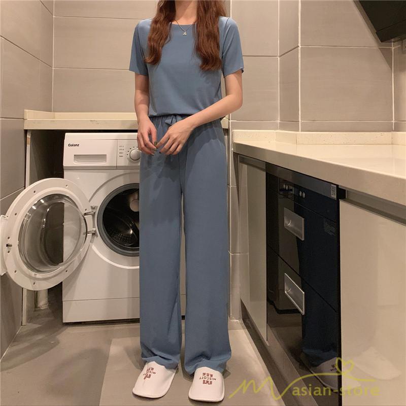 パジャマ ルームウェア | パジャマ レディース 夏 半袖 ルームウェア 涼しい 部屋着 ナイトウェア 寝間着 上下セット 薄手パジャマ 柔らかく軽い薄手の快適Tシャツパジャマ 部屋着