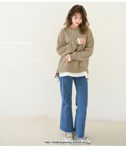 パーカー | スウエット トレーナー レディース トップス シャツ カジュアル 可愛い 春大活躍 レイヤードスタイル 長袖 大人 ボタンなし ゆったり 秋冬 防寒対策 送料無料