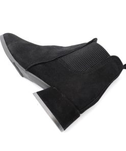 パンプス | サイドゴア レディース ローヒール靴 スエード 太ヒール ショートブーツ ブーティー 歩きやすい