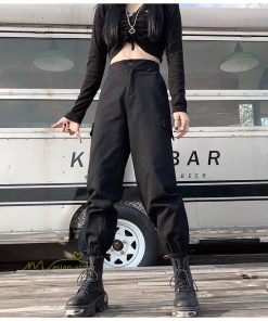 その他 | カーゴパンツ レディース ボトムス ストレート スリム ストレッチ ウエストゴム 着痩せ 格好いい お出かけ カジュアル 着回し ヒップホップ アウトドア シンプル