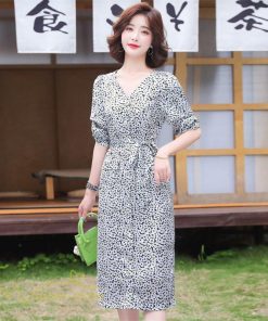 ミディアム | ワンピース レディース 着痩せ 花柄 Vネック 半袖 膝丈 サマーワンピース きれいめ エレガント 30代 40代 50代 大人 春 薄手 ひざ丈 お出かけ 上品 夏 デート