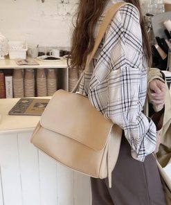 ショルダーバッグ | シンプル 韓国風 2way肩掛けバッグ 斜めがけバッグ 通学 フェイクレザー フリップバッグ レディース 通勤