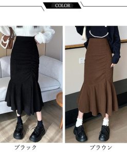 ロングスカート | マーメイドスカート秋冬 ロングスカート黒
