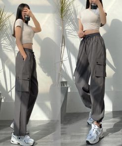 ワイドパンツ | ストリート風カーゴパンツ レディース