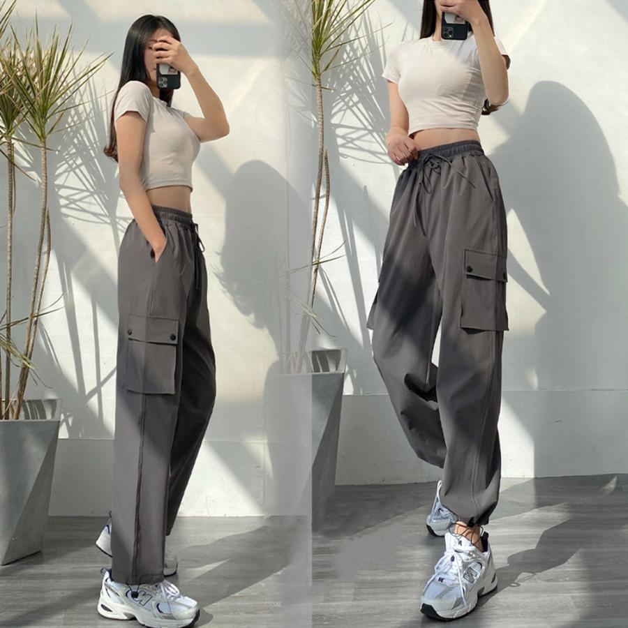 ワイドパンツ | ストリート風カーゴパンツ レディース