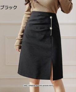 スカート | レディース ひざ丈 膝丈 オシャレ カジュアル Aライン スリット キレイめ 着痩せ 2022新作 通勤 通学 50代 秋冬コーデ 20代 30代 40代