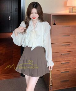 シャツ・ブラウス | ボウタイ リボン ブラウス　シャツ　リボンシャツ レディース 長袖 白 トップス フレア 無地 大人 女性 入学式　卒業式　ママ 通勤 20代30代40代50代 ビジネス