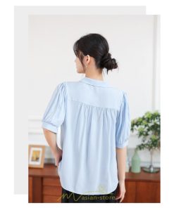 シャツ・ブラウス | ブラウス 半袖 レディース シャツ おしゃれ トップス レトロ オフィス 通勤 夏コーデ シンプル Vネック 上品 華奢見え 20代30代40代 着痩せ エレガント