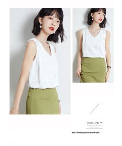 キャミソール タンクトップ | タンクトップ レディース 秋 秋服 レイヤード インナー ノースリーブ 重ね着 夏秋物 ベーシック Vネック しわにくい とろっと滑らかな肌触りの落ち感素材