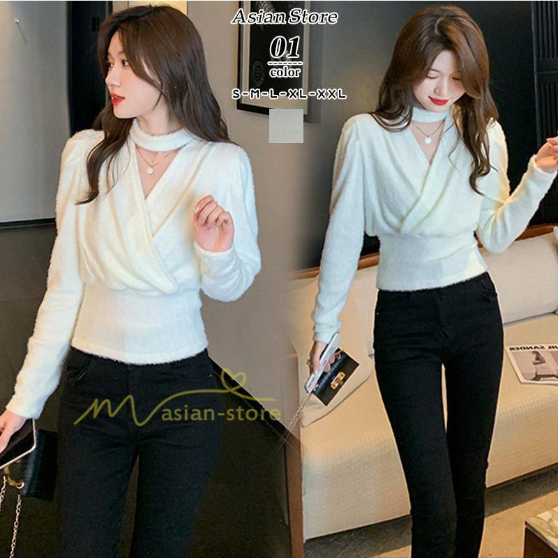 シャツ・ブラウス | ブラウス シャツ 上品 長袖 Vネック オフィスカジュアル 通勤 韓国 ファッション カジュアル エレガント 細身 優雅 OL 20代30代40代 オシャレ 通勤 上品 着回し