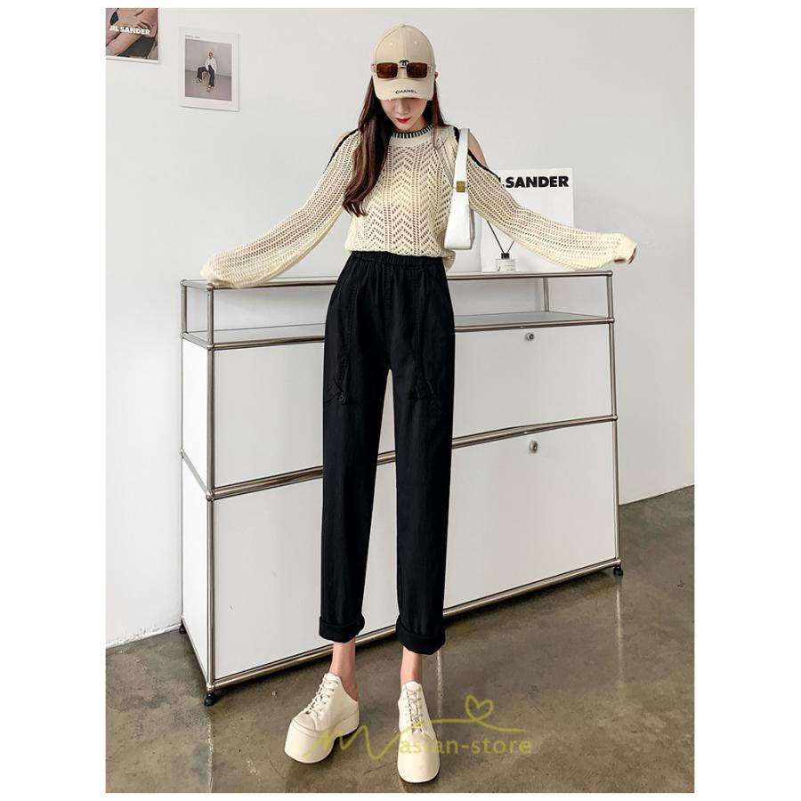 チノ・テーパード・ジョガー・スキニーパン | テーパードパンツ パンツ レディース ボトムス ストレッチ 美脚 コットン ハイウエスト 快適 楽チン 体型カバー 着痩せ 買い物 運動 部屋着 お出かけ スポーツ