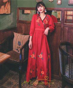 マキシ | ワンピース レディース 長袖 きれいめ ロング丈 マキシ丈 大人 リラックス 花柄 Aライン 着痩せ ハイウエスト リゾート 旅行 Vネック 体型カバー フェミニン