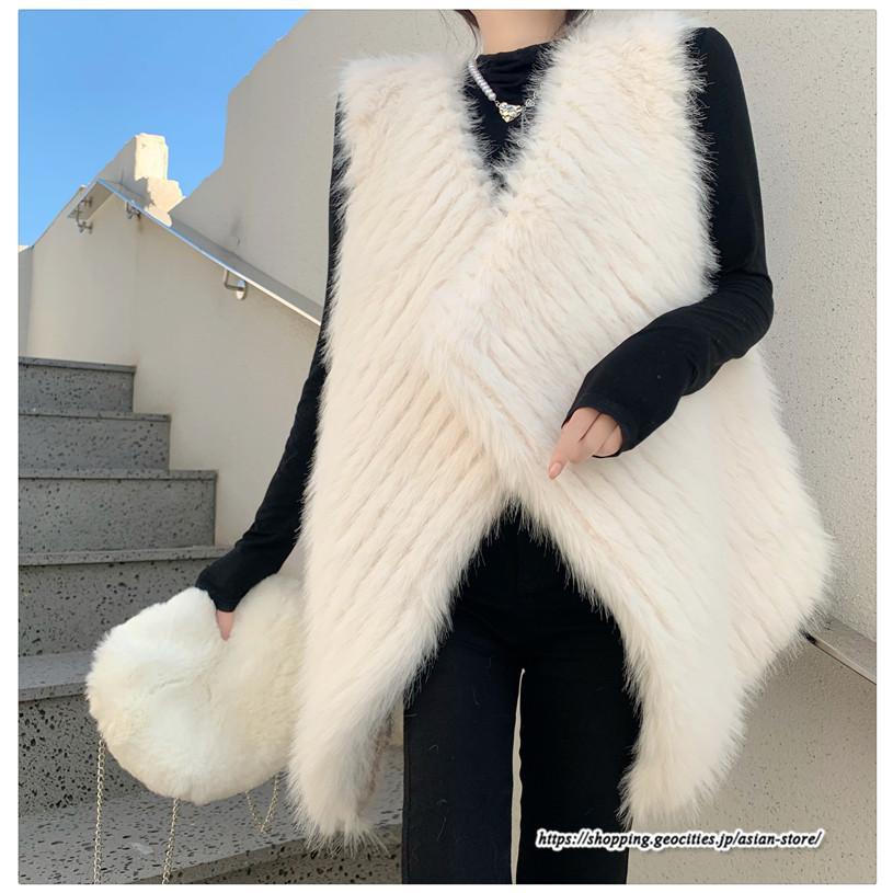 ベスト | ボリュームフェイクファーファー毛皮レディース 冬 フェイクファー 毛皮コート アウター ノースリーブ ふわふわ 前開き 秋冬 ジレ