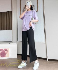 パンツ レギンス | マタニティ パンツ レディース 着痩せ 上品 マタニティウェア ローウエスト ワイドパンツ マタニティパンツ 妊婦服 夏服 薄手 サマーパンツ お出かけ 9分丈 夏