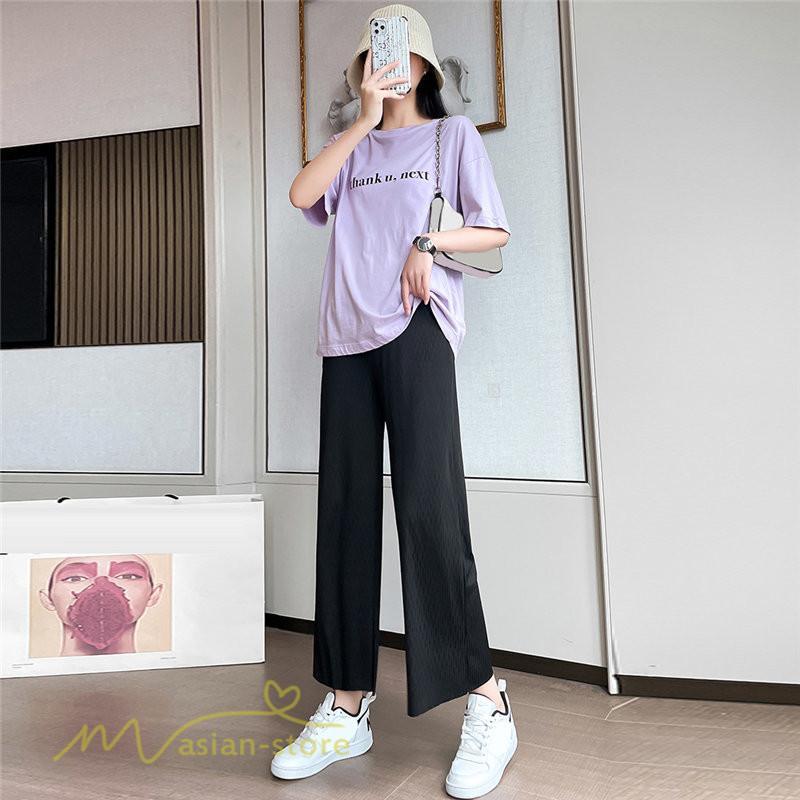 パンツ レギンス | マタニティ パンツ レディース 着痩せ 上品 マタニティウェア ローウエスト ワイドパンツ マタニティパンツ 妊婦服 夏服 薄手 サマーパンツ お出かけ 9分丈 夏