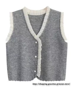 ベスト | ニットレディース トップス カーディガン 羽織り Vネック タンクトップ ノースリーブ 袖なし インナー ショート丈 20代30代 ニット セーター