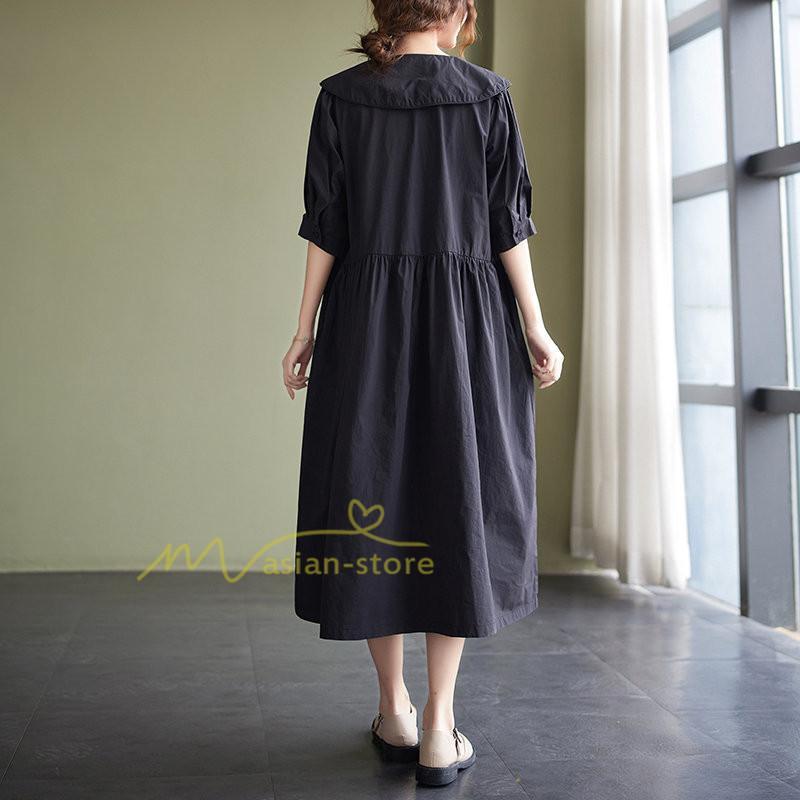 マキシ | 【大人風ロングワンピ】ワンピース レディース 夏 シンプル 無地 大人 通勤着 ロングワンピース ゆったり 20代30代40代 2022 お出かけ 着痩せ カジュアル 上品