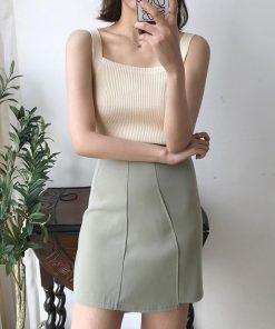 Tシャツ・カットソー | リブニット タンクトップ スクエアネック