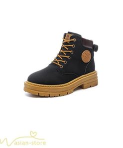 ショートブーツ | レディース ブーティー 太ヒール ブーツ ショートヒール カジュアル レースアップ 歩きやすい コスプレ靴 編み上げブーツ 厚底 ローヒール靴