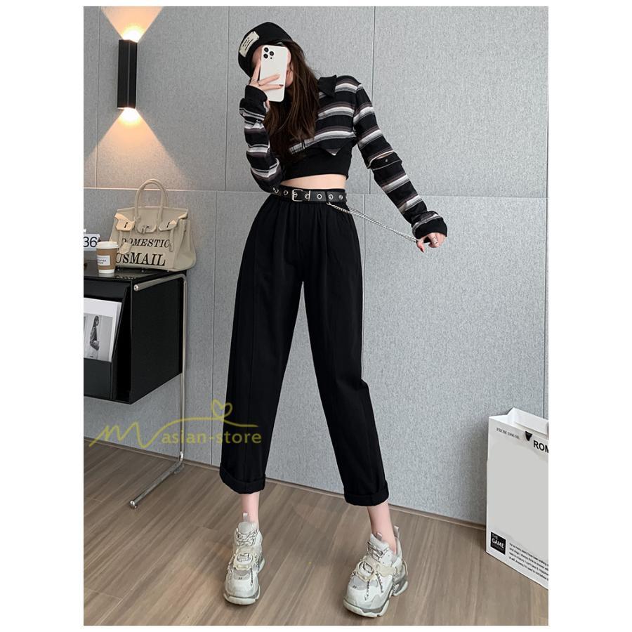 ワイドパンツ | レディース ロング丈 ストリート風 ロングパンツ シンプル 秋冬コーデ 体型カバー ウエストゴム お出かけ ポケット ハイウエスト ゆったり