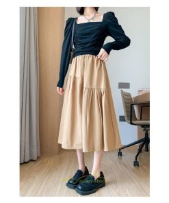 スカート | フレア フレアマキシ ロングコットン ウエストゴム マキシロング夏 秋服 ナチュラル 夏服