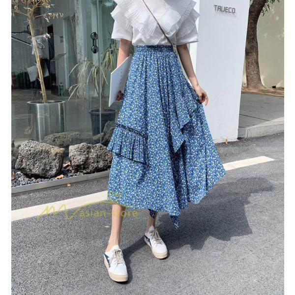 スカート | シフォンスカートマキシスカートフレアシフォンマキシ丈スカート夏 リゾートウエストゴムロングスカート結婚式 20代30代40代50代 カジュアル 不規則