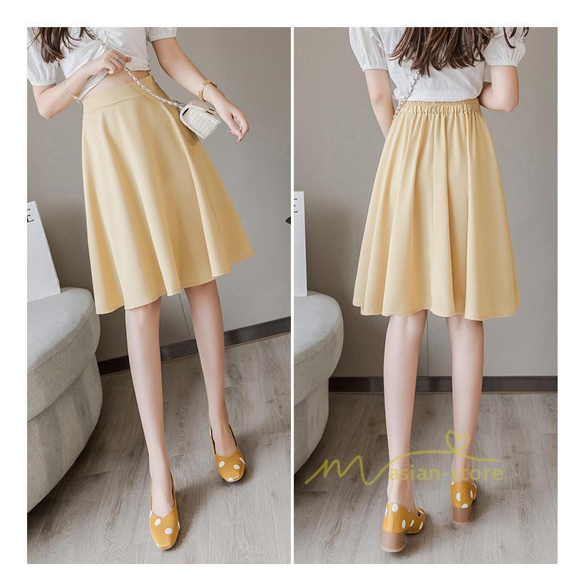 スカート | 膝丈 春秋 無地 フレアレディース ミディアム丈 ペンシルミモレ 黒 大人 20代 30代 40代 上品 OL エレガント 母 ママ