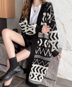 カーディガン | ニットロングカーディガンレディース韓国冬