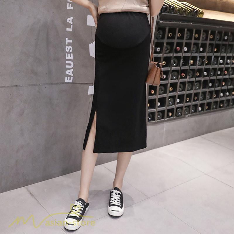 スカート | Aラインマタニティウェア 着痩せ レディース 着痩せ 上品 大きいサイズ 裾口スリット 産前 妊婦 薄手 サマー 日常 夏服 マタニティお出かけ