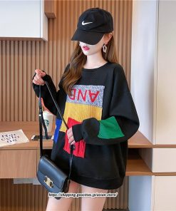 パーカー | トレーナー レディース プルオーバー クルーネック 長袖 トップス Tシャツ スウェット ゆったり 切り替え 大きいサイズ コットン 丸首 送料無料 おしゃれ 綿