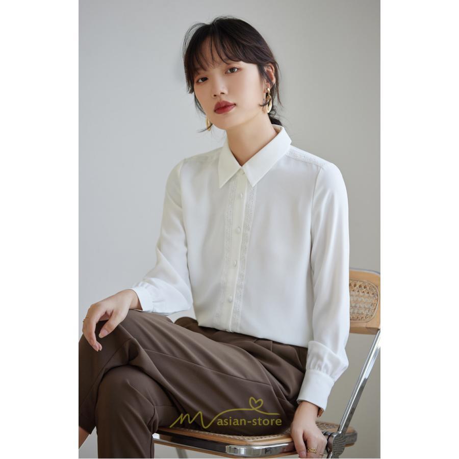 シャツ・ブラウス | ブラウス レディース 長袖 50代 白 シャツ ゆったり トップス きれいめ フォーマル 上品 フェミニン 青 高品質 40代 OL 通勤 フォーマル 20代 30代