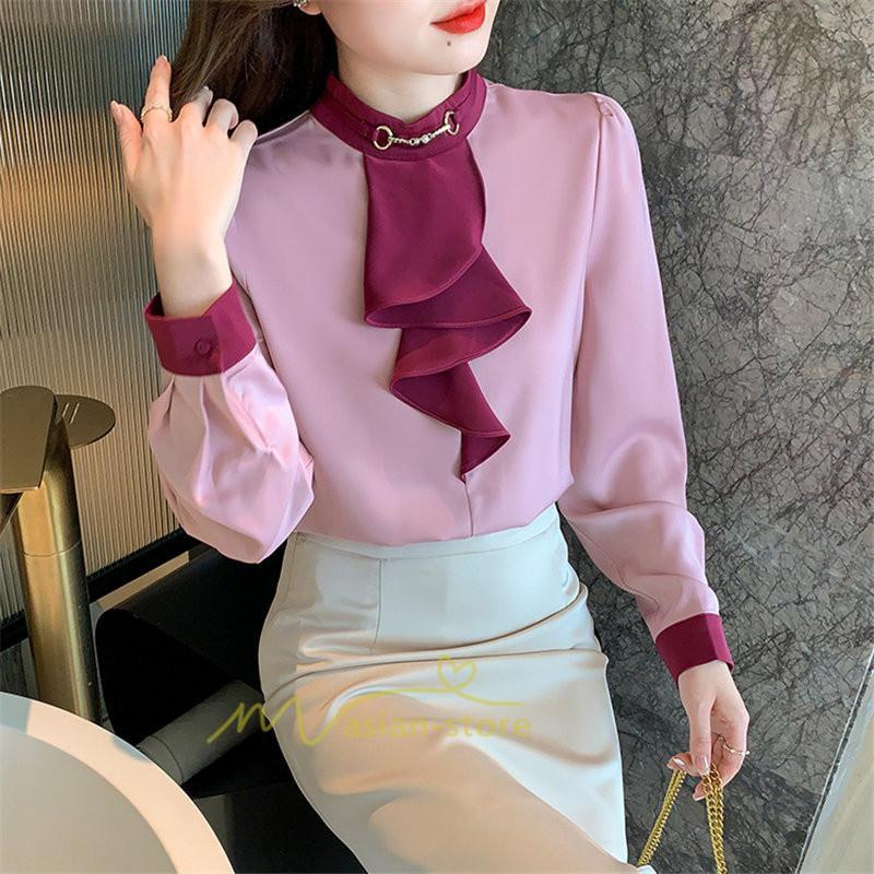 シャツ・ブラウス | ブラウス レディース 長袖 ブラウスシャツ ボウタイ フォーマル チュニック 大人 春 夏 春夏 フォーマル スーツ トップス 20代 30代 2022作 OL 高級感 母 ママ