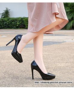 パンプス | 22.5cm-28cmハイヒール厚底ポインテッドトゥ ストラップなし レディースシューズ ピンヒール 大きいサイズ 大人 上品 パーティー
