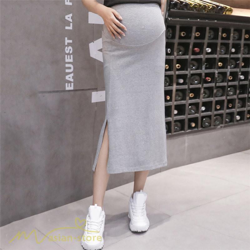 スカート | Aラインマタニティウェア 着痩せ レディース 着痩せ 上品 大きいサイズ 裾口スリット 産前 妊婦 薄手 サマー 日常 夏服 マタニティお出かけ