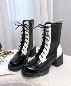 ショートブーツ | ブーツ レディース 編み上げブーツ 編み上げ ミドルブーツ 春 疲れない 靴  厚底 春ブーツ ブラウン ショート 緩め 二次会 パーティー 旅行 通勤 黒 歩きやすい