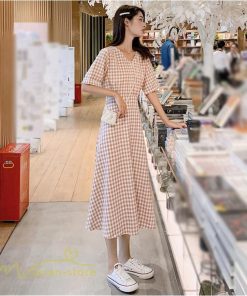マキシ | ワンピース Aライン レディース チェック柄 上品 着痩せ Vネック 気質 ロングワンピース サマーワンピース 夏新作 大きいサイズ 40代 20代 30代 上品 通勤通学