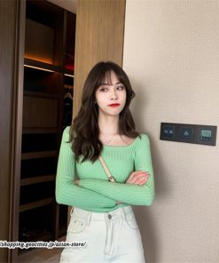 ニット・セーター | 秋 冬 ニット セーター 長袖 スクエアネック レディース トップス 無地 洗えるニット お洒落 シンプル 通勤 OL 上品 可愛い リブ きれいめ トレンド かわいい