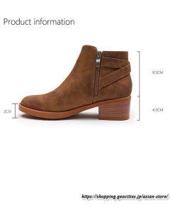 ショートブーツ | 大きいサイズ26.5cm レディース 上品 ブーツ 秋冬 春 チャンキーヒール 太ヒール シンプル ブーティー 大人 黒ブーツ サイドファスナー