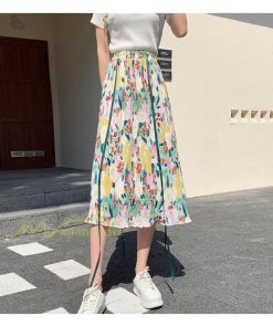 スカート | フレアミモレ丈 Aライン ウェストゴム 花柄 ロング 体型カバー レディース きれいめ 20代30代40代 通勤通学 上品 カジュアル マキシレトロ風