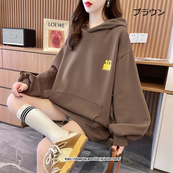 パーカー | レディース 秋 長袖 体型カバー スウェット トレーナー プルオーバー 厚手 後ポケット外し可 トップス 50代 40代 春 30代 おしゃれ 20代 フード